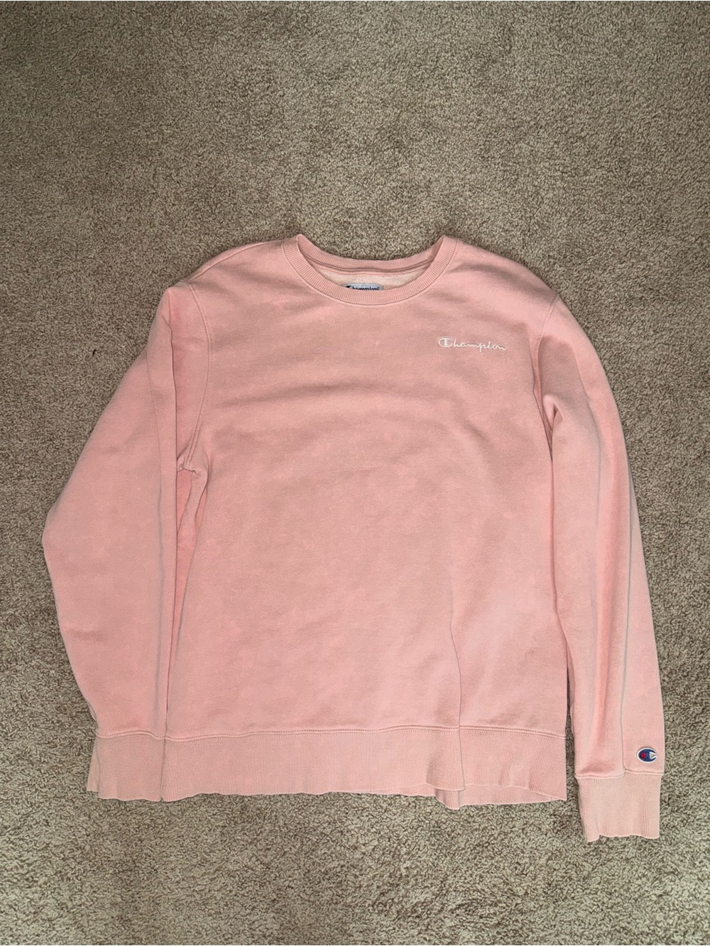 Champion Men's Light Pink Crewneck Sweatshirt